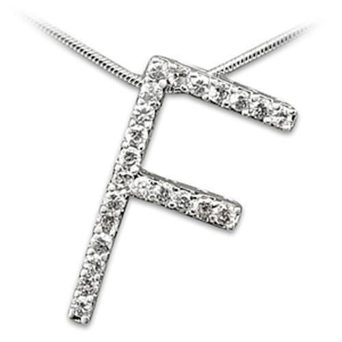 JCE606 Rhodium Brass Pendant with AAA Grade CZ  in Clear-PCS