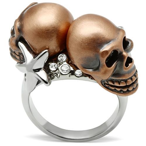 JCE001 Special Color White Metal Ring with Top Grade Crystal  in Clear
