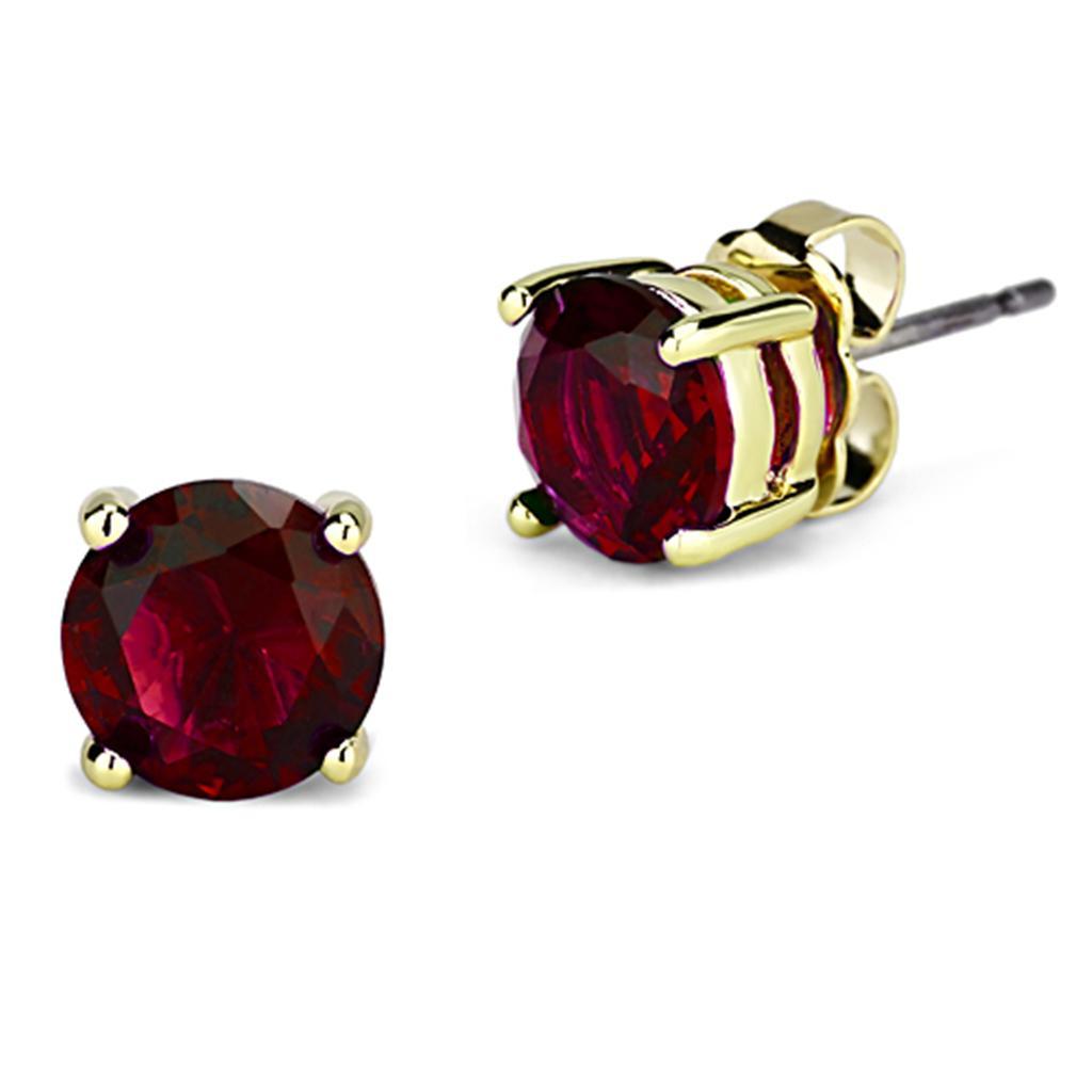 JCE550 Gold Brass Earrings with Synthetic Synthetic Glass in Siam
