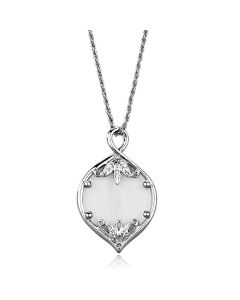 JCE918 Rhodium Brass Magnifier pendant with Synthetic Synthetic Glass in Clear