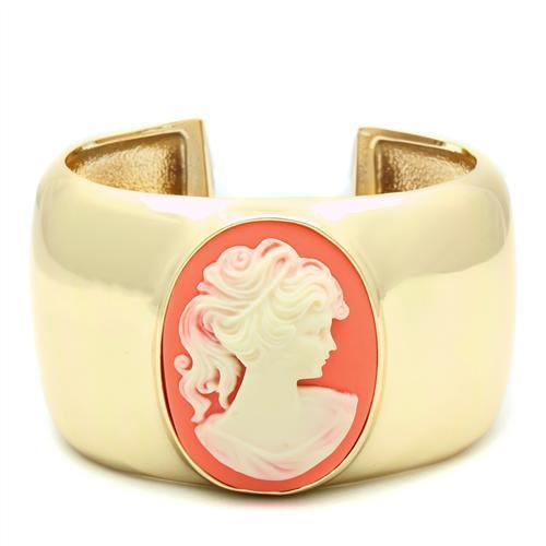 JCE1964 Gold Brass Bangle with Synthetic Synthetic Stone in Multi Color