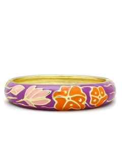 JCE2133 Flash Gold White Metal Bangle with Epoxy  in No Stone