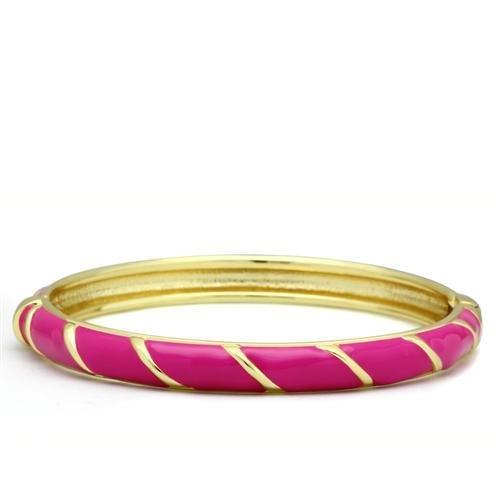 JCE2139 Flash Gold White Metal Bangle with Epoxy  in No Stone