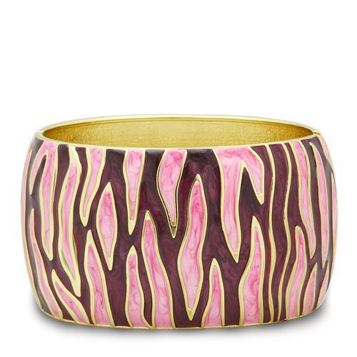 JCE2154 Flash Gold White Metal Bangle with Epoxy  in No Stone