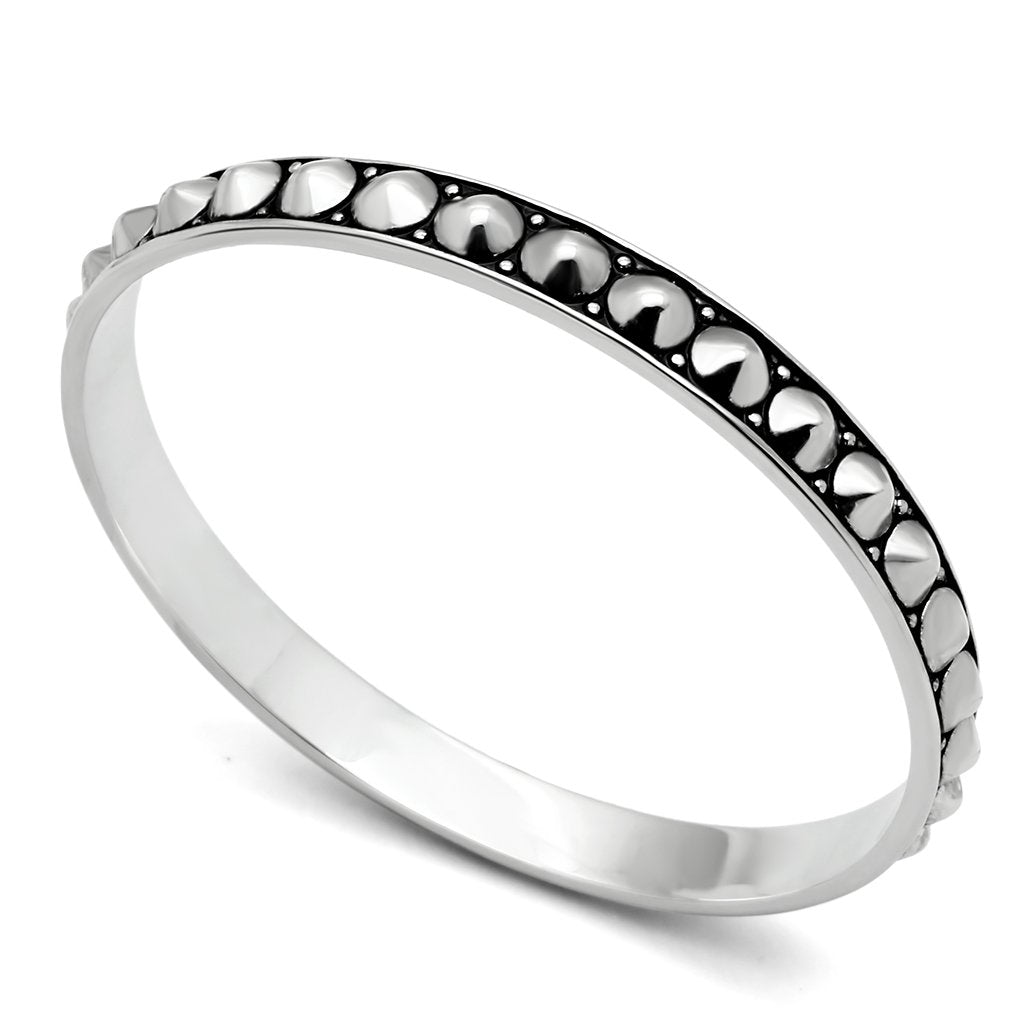 JCE2620 Rhodium Brass Bangle with No Stone