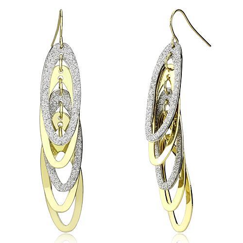 JCE2753 Gold+Rhodium Iron Earrings with No Stone