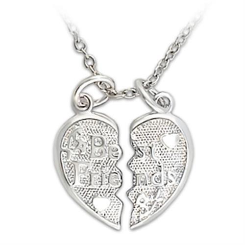 JCE340 Silver Brass Pendant with No Stone-Default Title