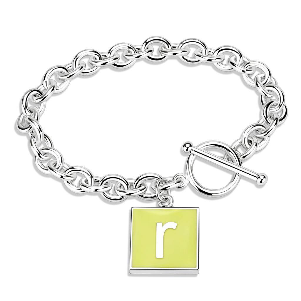 JCE4635 High-Polished Brass Bracelet with Epoxy  in Emerald
