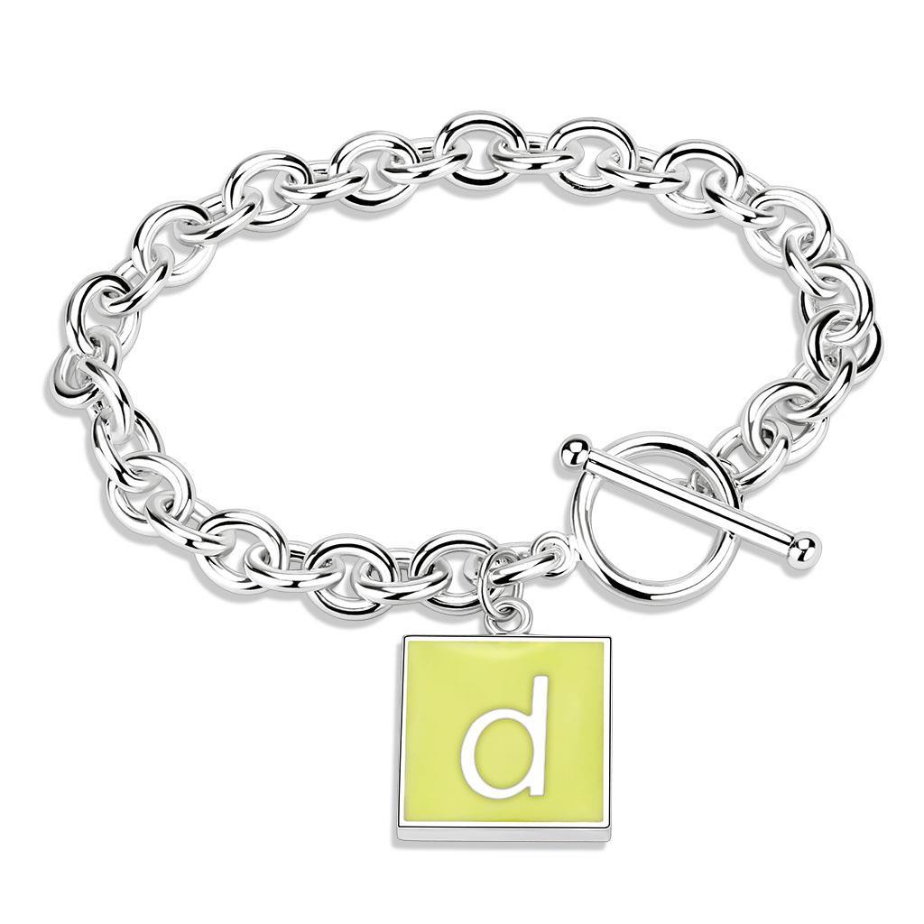 JCE4645 High-Polished Brass Bracelet with Epoxy  in Emerald