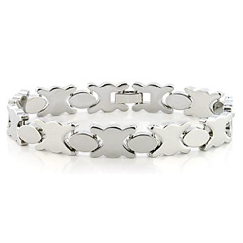 JCE706 Imitation Rhodium Brass Bracelet with No Stone