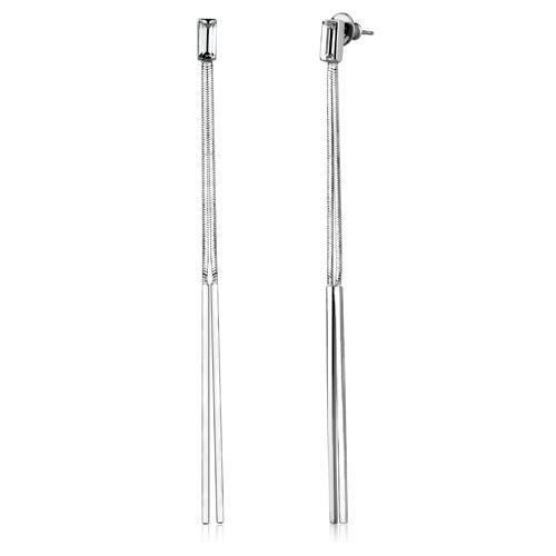 JCEAS1069 High-Polished White Metal Earrings with No Stone
