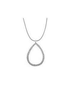 JCEAS1320 Rhodium 925 Sterling Silver Chain Pendant with AAA Grade CZ  in Clear