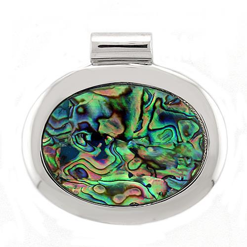 JCEAS1323 Rhodium 925 Sterling Silver Pendant with Precious Stone Conch in White-Default Title