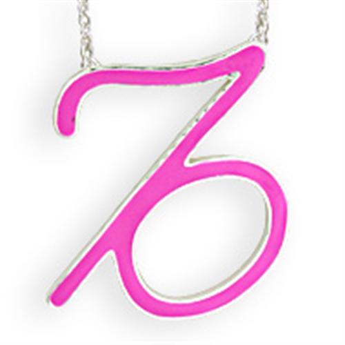 JCEK04PINK Silver Brass Chain Pendant with Epoxy  in Rose