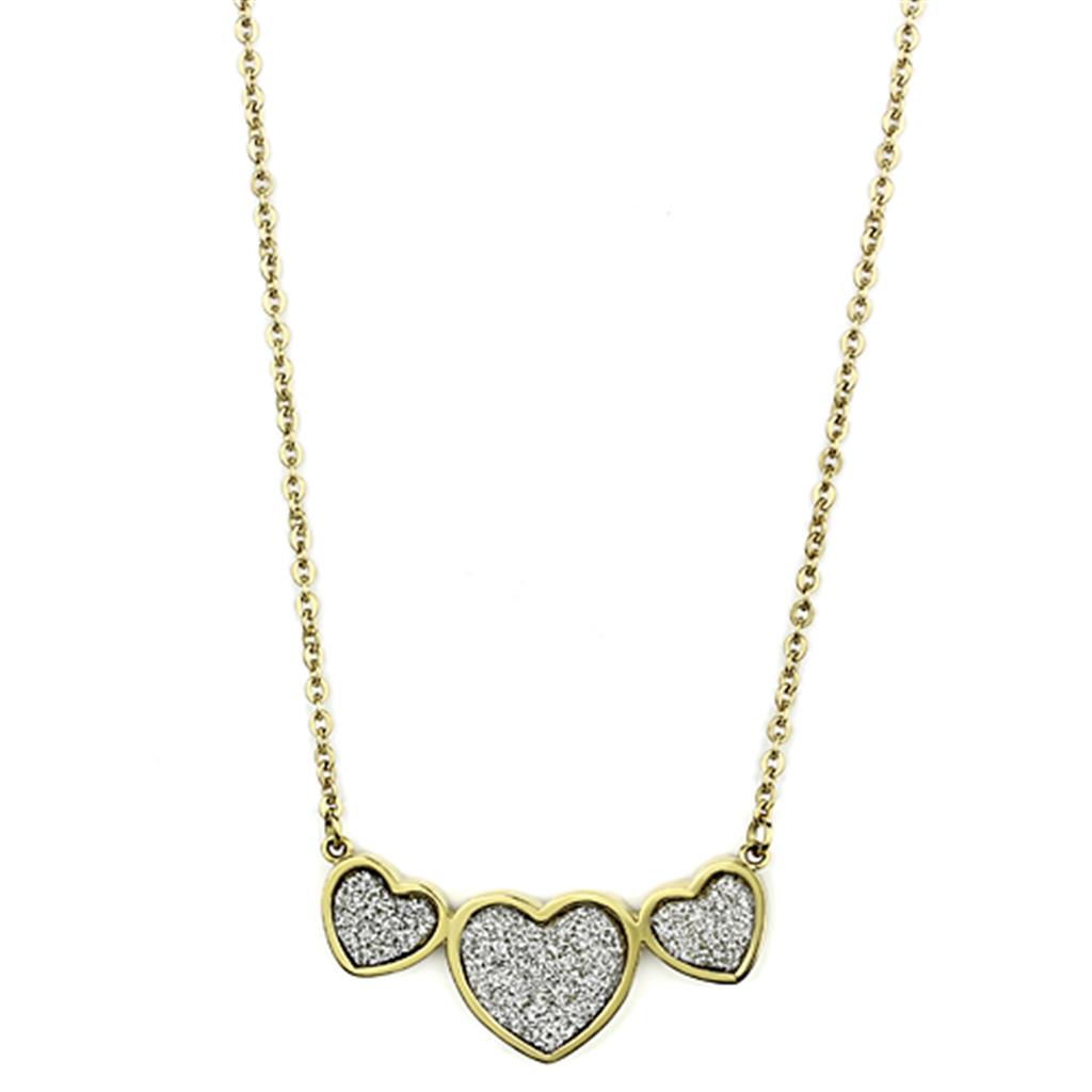 JCE1127 IP Gold(Ion Plating) Stainless Steel Necklace with No Stone