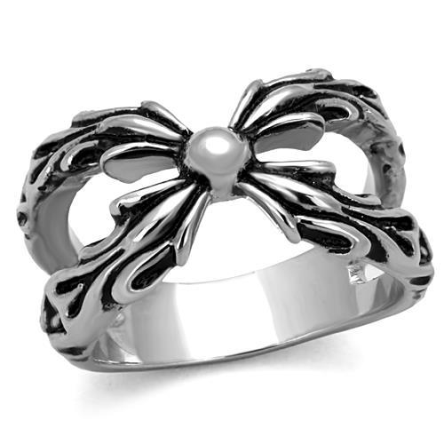 JCE1605 High polished (no plating) Stainless Steel Ring with Epoxy  in Jet