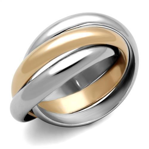 JCE1670 Two-Tone IP Rose Gold Stainless Steel Ring with No Stone