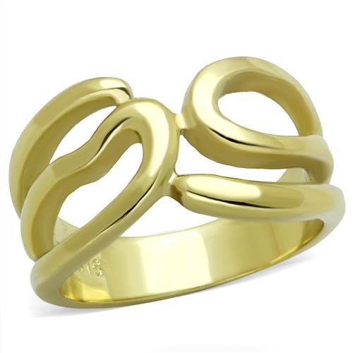 JCE2036 IP Gold(Ion Plating) Stainless Steel Ring with No Stone