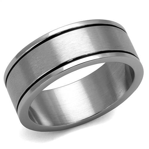 JCE2389 High polished (no plating) Stainless Steel Ring with Epoxy  in Jet