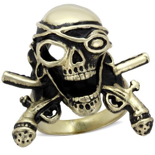 JCE2456 IP Antique Copper Stainless Steel Ring with Epoxy  in Jet