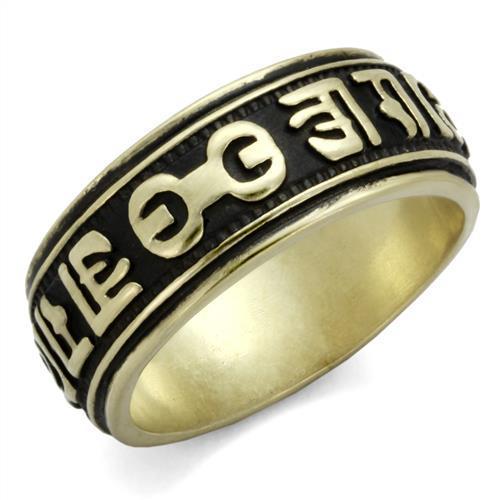 JCE2471 IP Antique Copper Stainless Steel Ring with Epoxy  in Jet