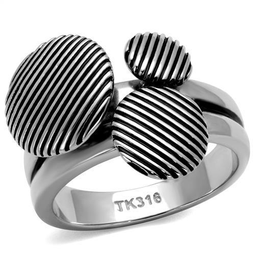 JCE2973 High polished (no plating) Stainless Steel Ring with Epoxy  in Jet