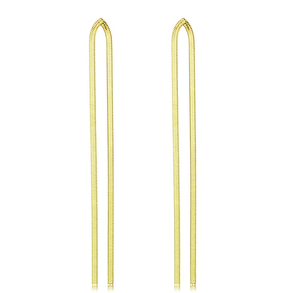 JCE3531 IP Gold(Ion Plating) Stainless Steel Earrings with No Stone