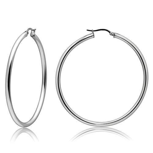 JCE413 High polished (no plating) Stainless Steel Earrings with No Stone
