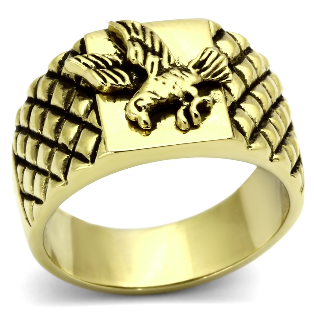 JCE773 IP Gold(Ion Plating) Stainless Steel Ring with No Stone