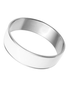 JCE784 High polished (no plating) Stainless Steel Bangle with Epoxy  in White
